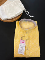 Light Yellow Color Soft Silk Kurta Pajama Set for Men - Kurta for Men - Men Kurta for Haldi - Wedding Kurta Men - Kaash