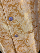 Light Yellow men's Nehru/Modi jacket in raw silk with zari weaving floral designs — Kaash Collection