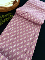 Lilac / Lavender men's kurta pajama in pure cotton with small gold parsley buttis on cotton — Kaash Collection