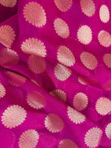 Magenta Pink with Green & Blue Pallu saree in banarasi soft silk with wide border with grand green & blue pallu — Kaash Collection