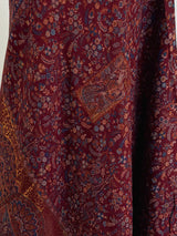 Maroon Color Pure Pashmina Kani Weave Kashmiri Shawl - Kaash