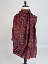 Maroon Color Pure Pashmina Kani Weave Kashmiri Shawl - Kaash