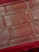Silk Mark Certified Maroon Red Pure Kanjivaram Peacock saree in pure kanjivaram silk with peacock motifs with gold zari — Kaash Collection