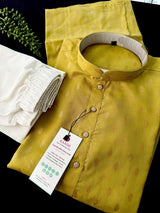 Mehandi Green Color Cotton Kurta Pajama Set - Kaash