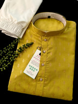 Mehandi Green Color Cotton Kurta Pajama Set - Kaash
