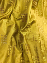 Mehendi Green Banarasi saree in banarasi semi mashru with muted gold zari weave on mashru — Kaash Collection