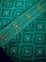 Emerald Green men's kurta pajama in premium silk blend (self-patt) with self-patt wedding silk blend weave — Kaash Collection