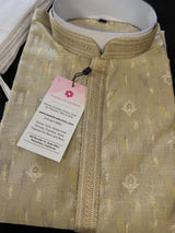 Moss Green men's kurta pajama in jute silk with diya pattern with small zari weave — Kaash Collection