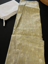 Moss Green men's kurta pajama in jute silk with diya pattern with small zari weave — Kaash Collection