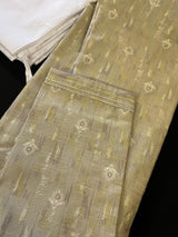 Moss Green men's kurta pajama in jute silk with diya pattern with small zari weave — Kaash Collection