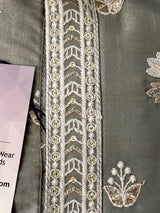 Moss Green Soft Silk Men Kurta Pajama with Embroidery and Zari Weave - Kaash