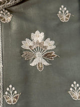 Moss Green Soft Silk Men Kurta Pajama with Embroidery and Zari Weave - Kaash