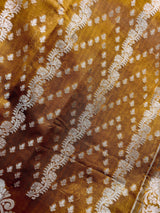 Mud Gold Color Semi Banarasi Silk Saree with Muted Gold Zari Weave - Kaash