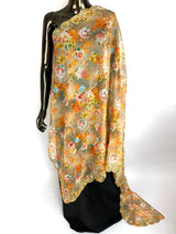 Multi Color soft organza dupatta with embroidery, sequin, zari & floral prints — Kaash Collection