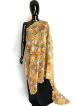 Multi Color soft organza dupatta with embroidery, sequin, zari & floral prints — Kaash Collection