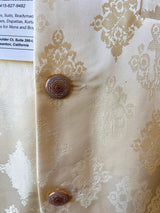 Off White men's Nehru/Modi jacket in silk (non-pure) with floral embossed pattern — Kaash Collection