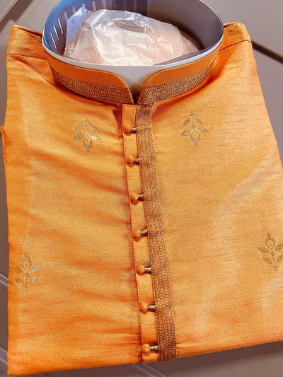 Orange Color Men Kurta Pajama – Mens Ethnic Wear - Kaash