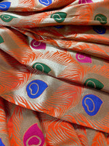 Orange Color Morpankh Saree Traditional Banarasi Silk Handloom Saree with Gold Zari Weave - Kaash
