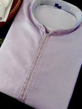 Pale Lavender Color Kurta with Self Design | Wedding & Party Wear - Kaash