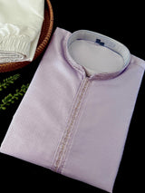 Pale Lavender Color Kurta with Self Design | Wedding & Party Wear - Kaash