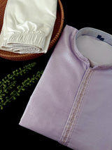 Pale Lavender Color Kurta with Self Design | Wedding & Party Wear - Kaash