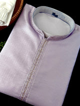 Pale Lavender Color Kurta with Self Design | Wedding & Party Wear - Kaash