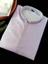 Pale Lavender Color Kurta with Self Design | Wedding & Party Wear - Kaash