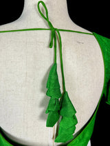 Parrot Green Raw Silk ready-to-wear blouse with plain raw silk styling — Kaash Collection