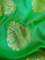 Parrot Green Traditional Banarasi Handloom Silk Saree - Kaash
