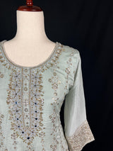 Pastel Grey Color Readymade Salwar Kameez - Indian Salwar Suit for Women - Designer Salwar Kameez for Party and Wedding - Gift for Women - Kaash