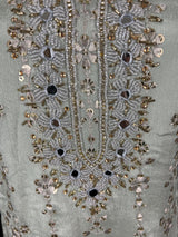 Pastel Grey Color Readymade Salwar Kameez - Indian Salwar Suit for Women - Designer Salwar Kameez for Party and Wedding - Gift for Women - Kaash