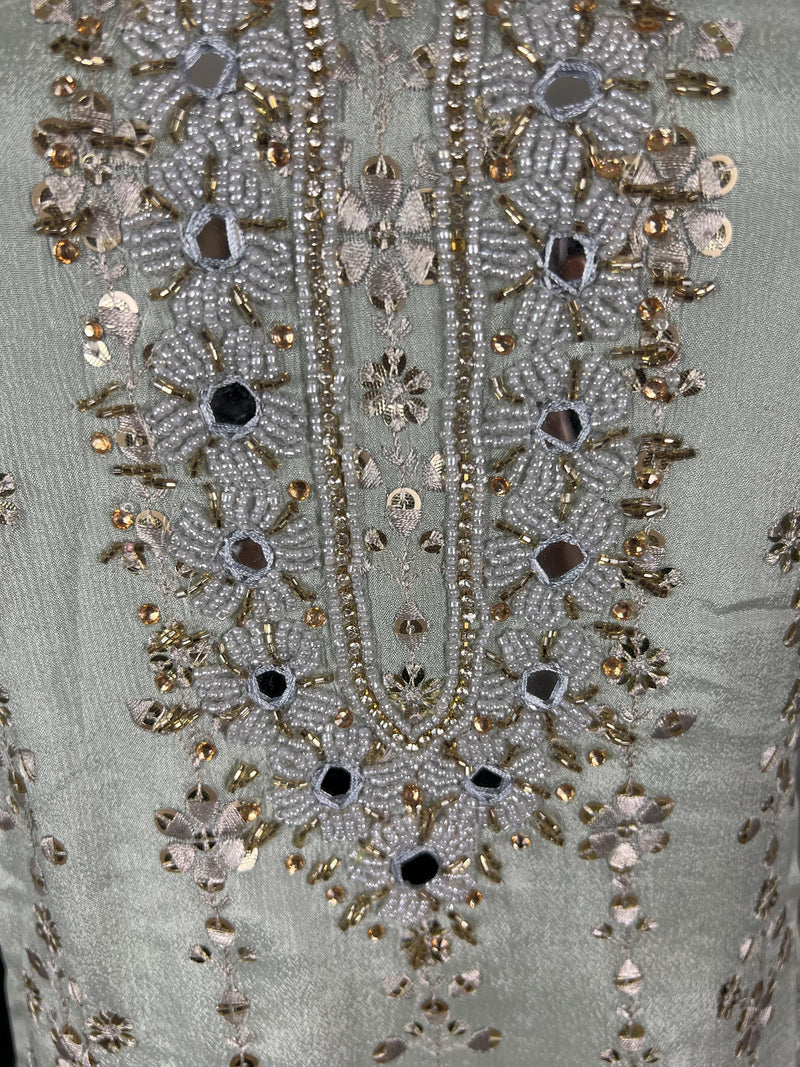Pastel Grey Color Readymade Salwar Kameez - Indian Salwar Suit for Women - Designer Salwar Kameez for Party and Wedding - Gift for Women - Kaash