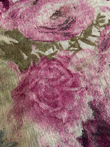 Pastel Lilac Floral Linen Cotton saree in linen blend cotton silk with floral print with subtle tissue border — Kaash Collection