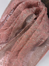 Pastel Peach soft organza silk dupatta with gold zari embroidery & sequin jaal — Kaash Collection