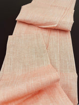 Pastel Peach men's kurta pajama in pure linen cotton with premium linen cotton with fancy buttons — Kaash Collection