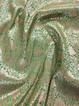 Pastel Pista Green Banarasi Silk in Muted Gold Zari with Floral Jaal Design - Kaash