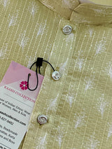 Pastel Pista Green men's kurta pajama in soft silk (non-pure) with all-over tiny sequin work — Kaash Collection