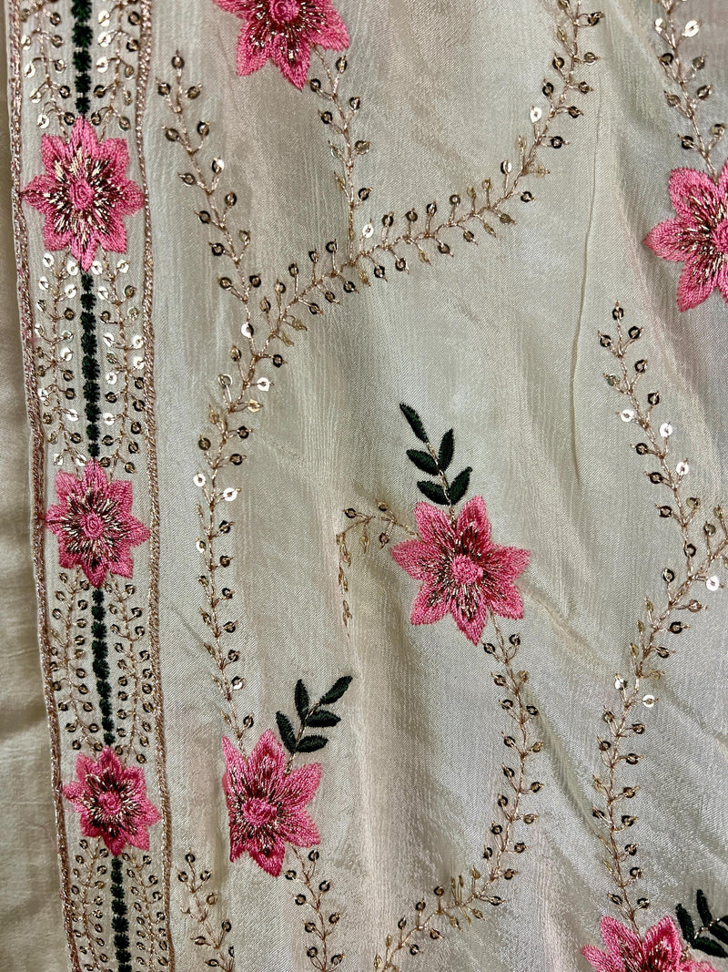 Pastel Yellow Color Salwar Kameez with Dupatta - Embroidery, Mirror and Stone Work - Handwork 3pcs Suit for Women - Designer Dupatta Suit - Kaash