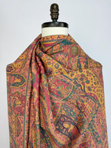 Pastel Peach semi pashmina Kashmiri shawl with kani weave, floral motifs — Kaash Collection