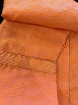 Peach men's kurta pajama in soft silk (non-pure) with self-design with small zari weave buttis — Kaash Collection