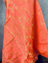 Peach Banarasi Floral Designer dupatta in banarasi silk (non-pure) with floral with zari weaving — Kaash Collection