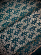 Pine Green Banarasi Silk Jaal Designer Dupatta with Muted Gold Zari| Light Weight Dupatta | Stole | Benarasi Dupatta - Kaash