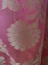 Pink Semi Silk with Tint of Orange dupatta in soft silk (non-pure) with floral jaal with muted gold zari — Kaash Collection