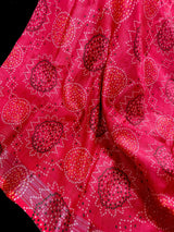 Pink Color Pure Linen by Linen Saree with Bandhani Bandhej Prints - Kaash