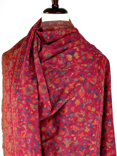 Pink Color Pure Pashmina Kani Weave Kashmiri Shawl - Kaash