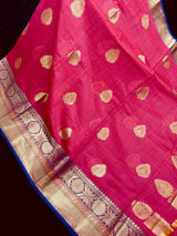 Pink Soft Cotton Silk Saree with Buttas, Zari Weaving butta - Kaash