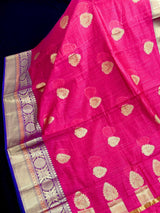 Pink Soft Cotton Silk Saree with Buttas, Zari Weaving butta - Kaash