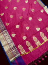 Pink Soft Cotton Silk Saree with Buttas, Zari Weaving butta - Kaash