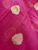 Pink Soft Cotton Silk Saree with Buttas, Zari Weaving butta - Kaash