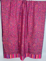 Pink wool cashmere Kashmiri shawl with floral jaal weave pattern — Kaash Collection